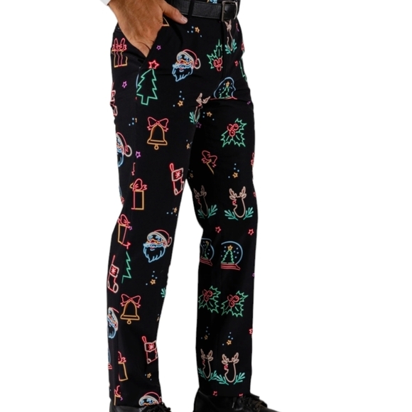 The Naughty Neon Noel Neon Lights Christmas Pants....Size 40/30 - Picture 1 of 7